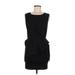 Alice + Olivia Casual Dress - Mini Crew Neck Sleeveless: Black Solid Dresses - Women's Size 6
