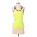 Nike Active Tank Top: Yellow Color Block Activewear - Women's Size X-Small