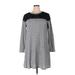 24/7 Maurices Casual Dress - Mini Crew Neck 3/4 sleeves: Gray Marled Dresses - Women's Size 0X