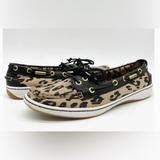 Coach Shoes | Coach Richelle Boat Shoe Leopard Print Leather Laces Black Tan Size 6 | Color: Black/Tan | Size: 6