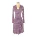 Banana Republic Casual Dress - Sheath V Neck Long sleeves: Purple Dresses - Women's Size X-Small Petite