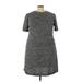 Tahari by ASL Casual Dress - A-Line Crew Neck Short sleeves: Gray Dresses - Women's Size 22