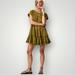 Free People Dresses | Free People Sadler Mini Dress Green Boho Flowy | Color: Brown/Green | Size: Sp