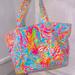 Lilly Pulitzer Bags | Lilly Pulitzer Bright Multicolor Tote Beach Bag Colorful Coral Discontinued | Color: Blue/Pink | Size: Os