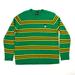 Disney Sweaters | Disney X Forever 21 Sweater Size Medium Peg Leg Pete Green Yellow Striped Xl B27 | Color: Green/Yellow | Size: Xl