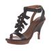 Anthropologie Shoes | Anthropologie Ingrid Leather Gladiator Tiny Bow T Strap Ankle Strap Sandal Heels | Color: Black/Tan | Size: 7.5