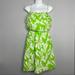 Lilly Pulitzer Dresses | Lilly Pulitzer Silk Darcia Dress Green White Floral Beaded | Color: Green/White | Size: 4