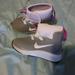 Nike Shoes | Girls Nike All Conditions Play Shoes Size 7 Worn Twice In Great Condition | Color: Gray/Purple | Size: Size 7 Toddler Girls