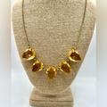 J. Crew Jewelry | J. Crew Citrine Color Teardrop Faceted Stones Gold Tone Necklace | Color: Gold/Yellow | Size: Os