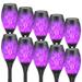 10 Pack Solar Lights Torches, Blue LED Flickering Flame Outdoor Waterproof Solar Powered Pathway Lights