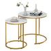 Garden 4 you White Marble Nesting Coffee Table 2 Sets Modern Furniture Living Room Sets End Side Table Night Stand