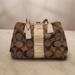 Coach Bags | Coach Brown Ivory Jacquard Coach Signature Tote Carryall Bag Satchel Stripe Y2k | Color: Brown/Cream | Size: Os