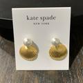 Kate Spade Jewelry | Kate Spade Reef Treasures 18k Gold Plated Shell And Faux Pearl Stud Earrings Nwt | Color: Gold | Size: Os