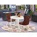 East West Furniture Dining Table Set Contains a Round Kitchen Table and Parson Chairs, Linen White (Pieces Options)