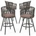 Moasis Set of 2/4 Outdoor Patio Rattan Wicker Swivel Bar Stools with Soft Cushions and Footrest