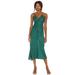 Free People Dresses | Free People Nothing Better Ruched Midi Dress Slip Shoulder Straps Size S | Color: Green | Size: S