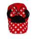 Disney Accessories | Disney Minnie Mouse Bow Girls Red Black White Polka Dot Hat Cap With Velcro | Color: Red/White | Size: Osg