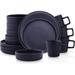 Stoneware 16-piece Round Dinnerware Set, Blue,Service For 4 - Service For 4