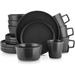 Dinnerware Set,16 Piece, Service For 4, 4-Piece Round Pasta Bowl Set - Dinnerware Set + Bowl Set