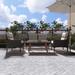 4-Piece PE Rattan Outdoor Sofa Set with Cushions, Wood Table and Legs