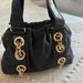 Michael Kors Bags | Authentic Michael Kors, Black Leather Bag | Color: Black/Gold | Size: Os