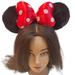 Disney Accessories | Disney Parks Minnie Mouse Fuzzy Ears Headband Padded Red Polka Dot Bow Guc | Color: Black/Red | Size: Os