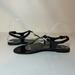 Coach Shoes | Coach Piccadilly Black Synthetic T-Strap Medallion Ankle Strap Sandal Size 8 B | Color: Black | Size: 8