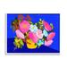 Stupell Industries Az-488-Framed Vivid Pink & Blue Bouquet Wood in Blue/Brown | 11 H x 14 W x 1.5 D in | Wayfair az-488_wfr_11x14