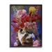 Stupell Industries Az-471-Framed Cat & Flower Chinoiserie Framed On Canvas by Nene Thomas Print Canvas in Indigo/Pink/Red | Wayfair az-471_fr_16x20