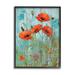 Stupell Industries Az-422-Framed Poppy Meadow On Blue Framed On by Enrico McGarrigle Painting in Blue/Brown | 14 H x 11 W x 1.5 D in | Wayfair