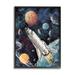 Stupell Industries Spaceship In Outer Space Framed On Wood by Nidhi Wadhwa Print Wood in Brown | 20 H x 16 W x 1.5 D in | Wayfair az-743_fr_16x20
