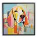 Stupell Industries Az-108-Framed Abstract Dog Portrait Canvas in Orange/Yellow | 17 H x 17 W x 1.5 D in | Wayfair az-108_fr_17x17