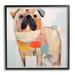 Stupell Industries Az-115-Framed Abstract Pug Collage Wood in Blue/Brown/White | 24 H x 24 W x 1.5 D in | Wayfair az-115_fr_24x24