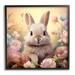 Stupell Industries Az-130-Framed Bunny In Meadow by Roozbeh Canvas in Gray/Pink | 24 H x 24 W x 1.5 D in | Wayfair az-130_fr_24x24