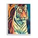 Stupell Industries Az-068-Framed Wild Tiger Painting On Canvas by Ziwei Li Print Canvas in Orange | 14 H x 11 W x 1.5 D in | Wayfair