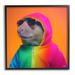 Stupell Industries Az-138-Framed Rainbow Beaver Portrait Framed On Wood Print Wood in Brown/Orange/Red | 24 H x 24 W x 1.5 D in | Wayfair