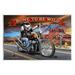 Stupell Industries Az-035-Framed Bone Wild Motorcycle Dog by Larry Grossman Canvas in Black/Brown/Red | 13 H x 19 W x 0.5 D in | Wayfair