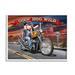 Stupell Industries Az-042-Framed Hog Wild Chopper Bike On Canvas by Larry Grossman Print Canvas in Black/Blue/Red | 16 H x 20 W x 1.5 D in | Wayfair