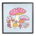 Stupell Industries Ba-874-Framed Fun Whimsical Mushrooms Framed On Wood by Victoria Barnes Print Wood in Brown/Pink | 17 H x 17 W x 1.5 D in | Wayfair