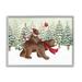 Stupell Industries Ba-807-Framed Bears In Snowy Scene Framed On Wood by Emma Leach Print Wood in Brown | 11 H x 14 W x 1.5 D in | Wayfair