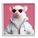 Stupell Industries Az-140-Framed White Trendy Mouse On Canvas by Roozbeh Print Canvas in Pink | 24 H x 24 W x 1.5 D in | Wayfair az-140_wfr_24x24