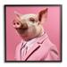 Stupell Industries Az-151-Framed Pig Fashion by Roozbeh Canvas in Pink | 12 H x 12 W x 1.5 D in | Wayfair az-151_fr_12x12