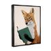 Stupell Industries Ba-339-Floater Wild Fox Reading Book Framed On Canvas by Tara Royle Print Canvas in Orange | 31 H x 25 W x 1.7 D in | Wayfair