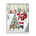 Stupell Industries Ba-808-Framed Santa & Snowy Cabin Framed On Wood by Emma Leach Print Wood in Brown/Red | 14 H x 11 W x 1.5 D in | Wayfair