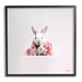Stupell Industries Ba-967-Framed Bunnies w/ Pink Peonies Framed On Wood by Roozbeh Print Wood in Brown/Pink/White | 17 H x 17 W x 1.5 D in | Wayfair