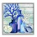 Stupell Industries Bb-340-Framed Blue Nautical Vases Framed On Wood Print Wood in Blue/Brown | 12 H x 12 W x 1.5 D in | Wayfair bb-340_gff_12x12