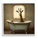 Stupell Industries Vintage Giraffe in Tub Single Picture Frame Print on Canvas in Brown | 12 H x 12 W x 1.5 D in | Wayfair ba-593_gff_12x12