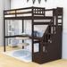 Harriet Bee Twin Size Loft Bed w/ Storage Staircase & Built-In Desk | 72 H x 41.8 W x 95 D in | Wayfair 08D36B6A009344718111528300EC295C