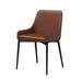 17 Stories Nahdia Metal Low Back Arm Chair in Cognac Faux Leather/Upholstered/Metal in Black | 31 H x 21 W x 19.7 D in | Wayfair
