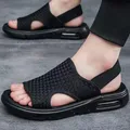 Sandalo da spiaggia per uomo Casual punta tonda tinta unita Plus Size pantofole sportive scarpe